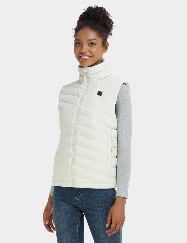 Women Ororo Heated Lightweight Down Vest White | US-940VHKCOU