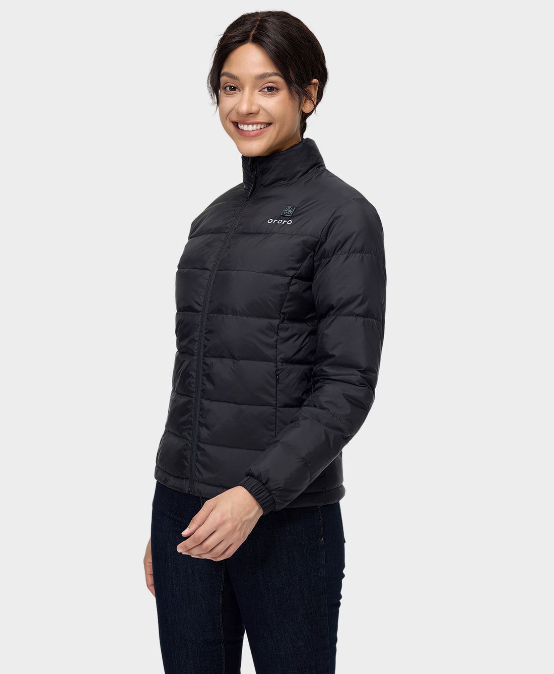 Women Ororo Heated Puffer Heated Jacket Black | US-371WFYHOL