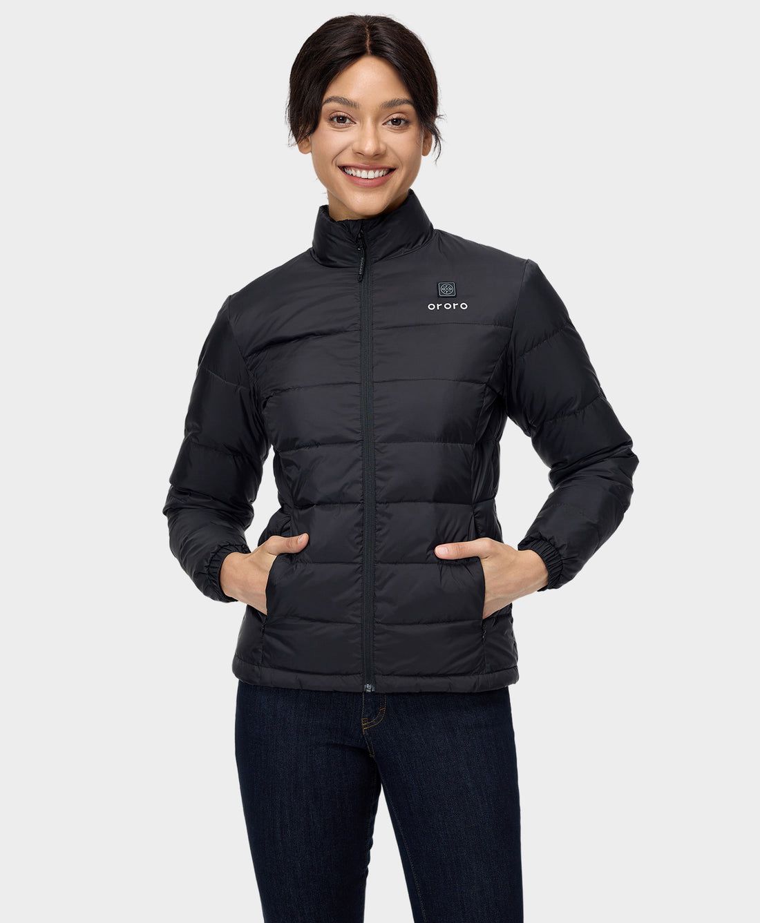 Women Ororo Heated Puffer Heated Jacket Black | US-371WFYHOL