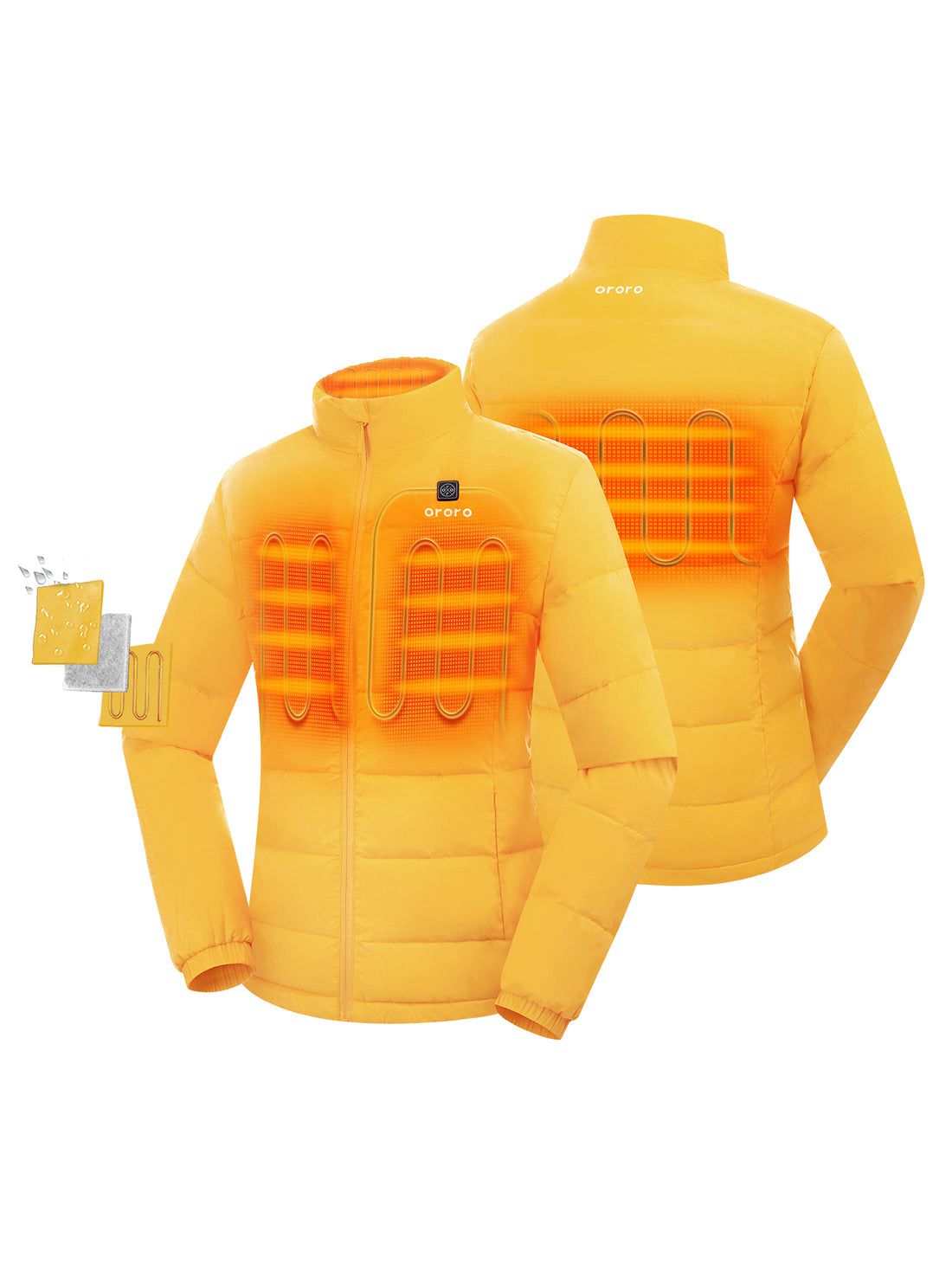 Women Ororo Heated Puffer Heated Jacket Yellow | US-679FAWLXO