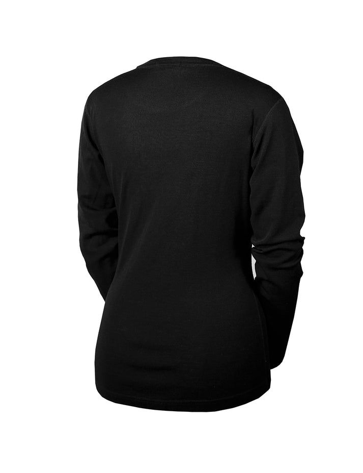 Women Ororo Merino Wool Crew Base Layer Black | US-983TPGXNL