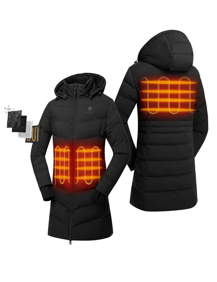 Women Ororo Puffer Heated Parka Black | US-405FEZDVQ