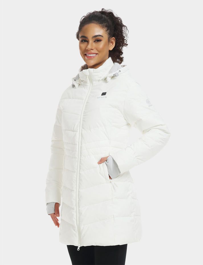 Women Ororo Puffer Heated Parka White | US-085JXIRZU