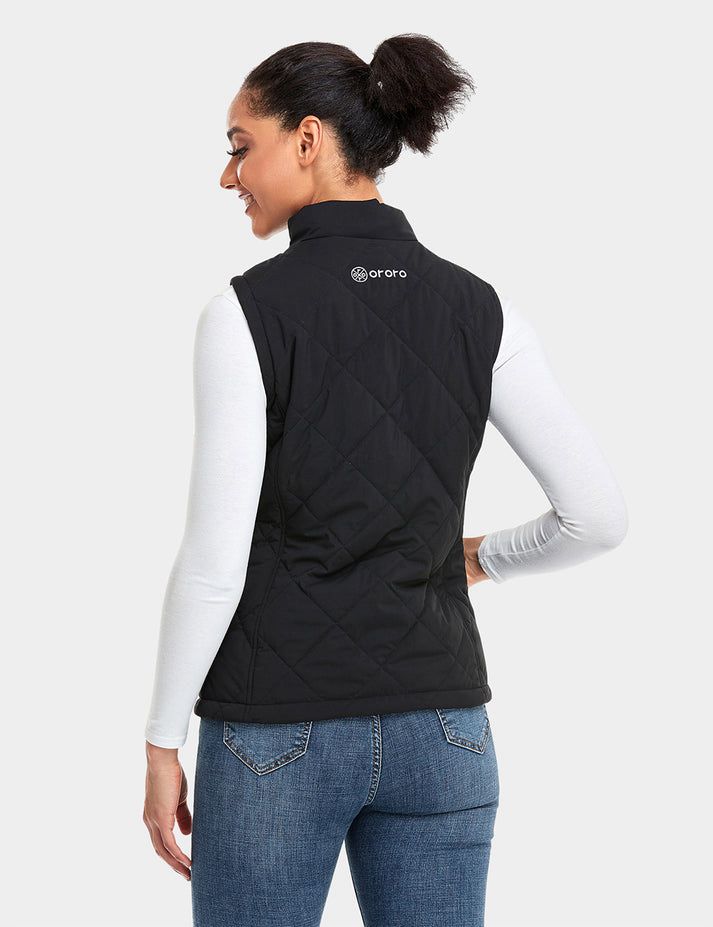 Women Ororo Quilted Heated Vest Black | US-659ROKZBJ