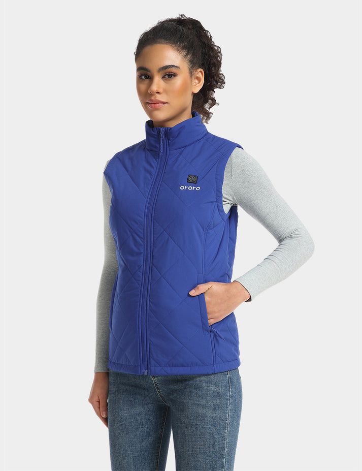 Women Ororo Quilted Heated Vest Blue | US-128KNVFCD