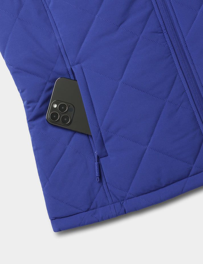 Women Ororo Quilted Heated Vest Blue | US-128KNVFCD