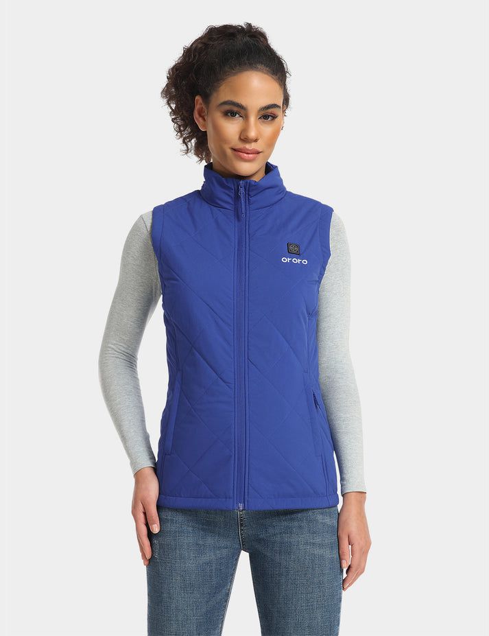 Women Ororo Quilted Heated Vest Blue | US-128KNVFCD