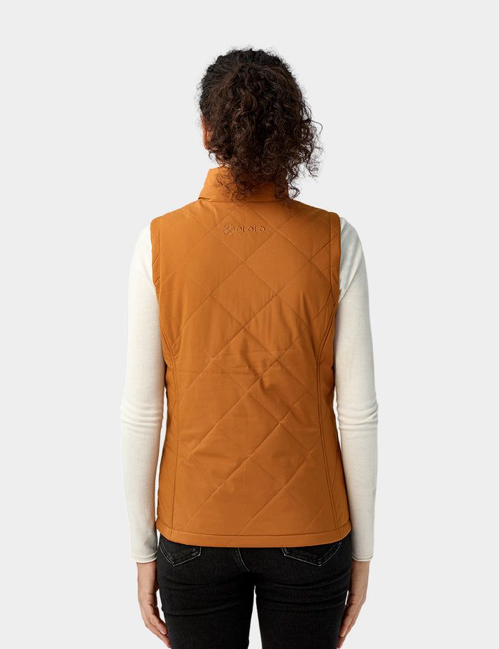 Women Ororo Quilted Heated Vest Brown | US-264VPHAYE