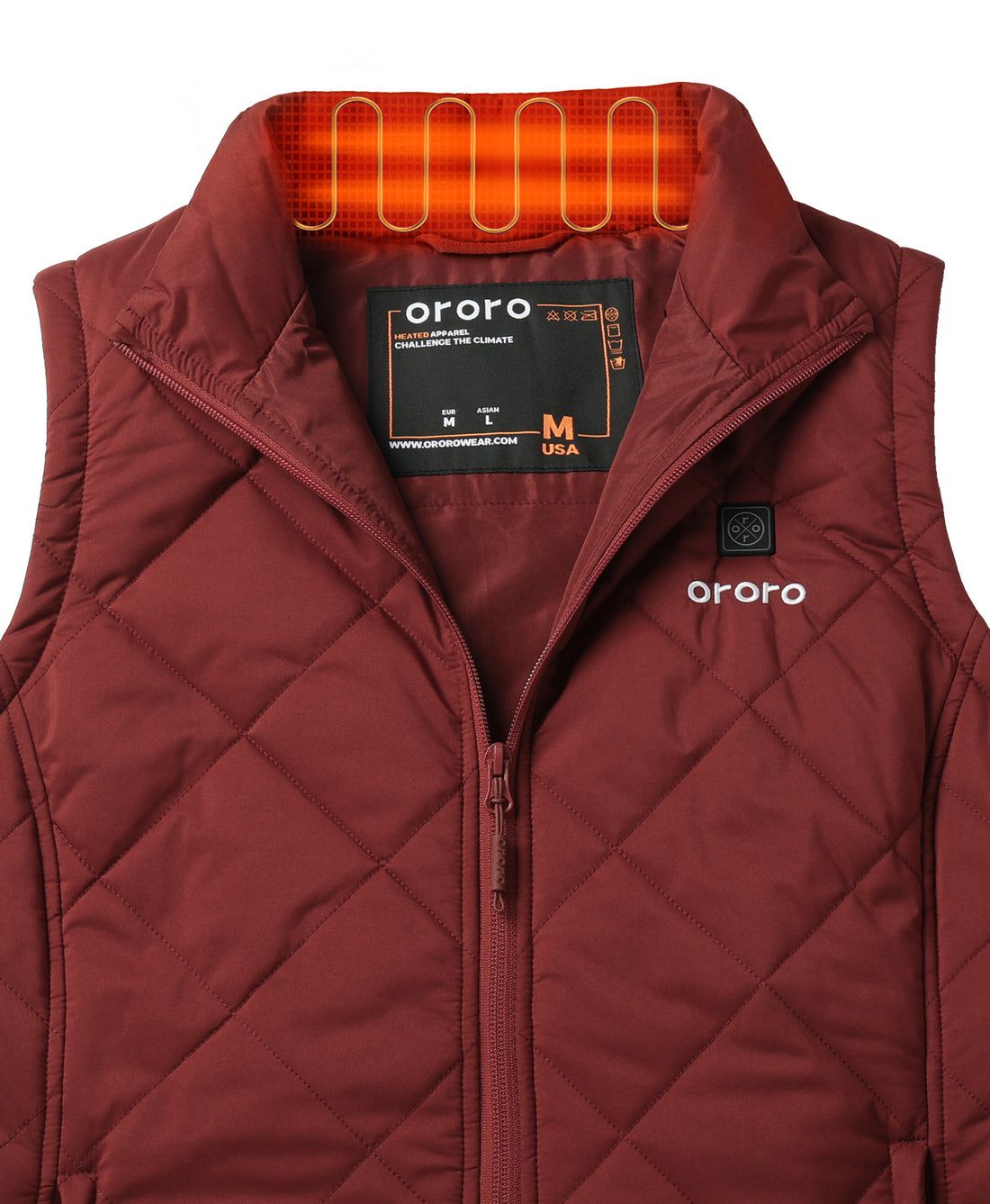 Women Ororo Quilted Heated Vest Dark Red | US-015YGHVDX