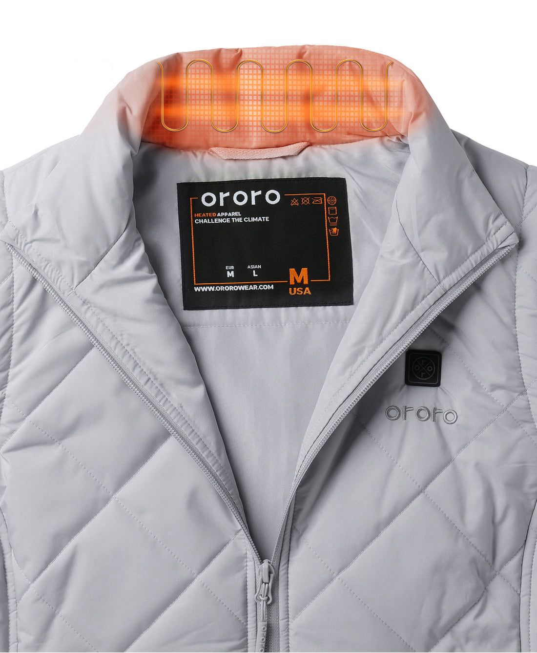 Women Ororo Quilted Heated Vest Grey | US-290MUWSFR