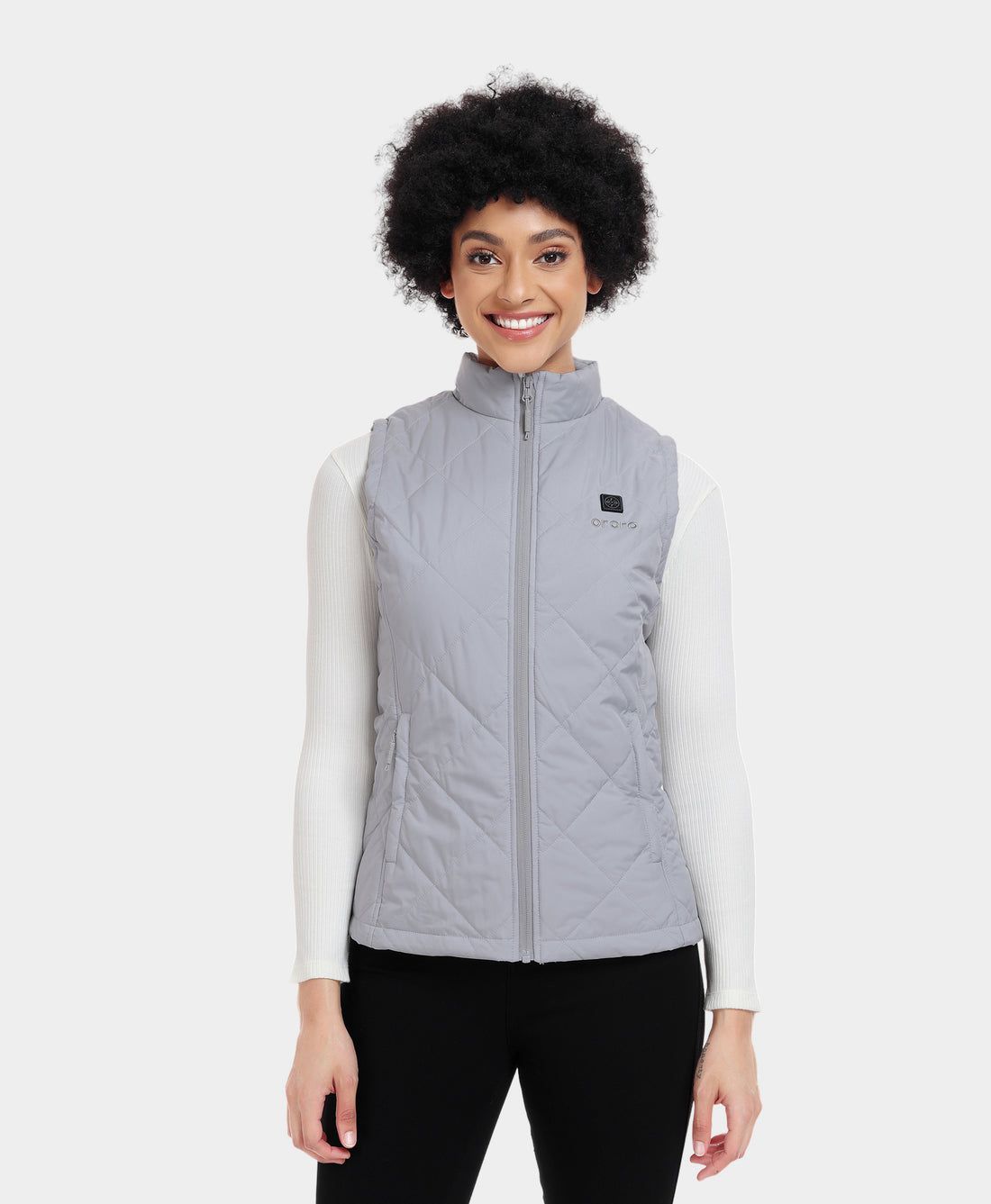 Women Ororo Quilted Heated Vest Grey | US-290MUWSFR