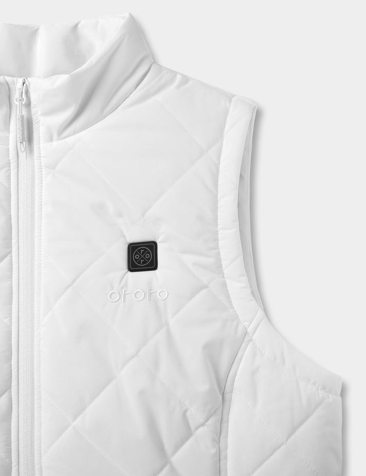 Women Ororo Quilted Heated Vest White | US-596UIKASX