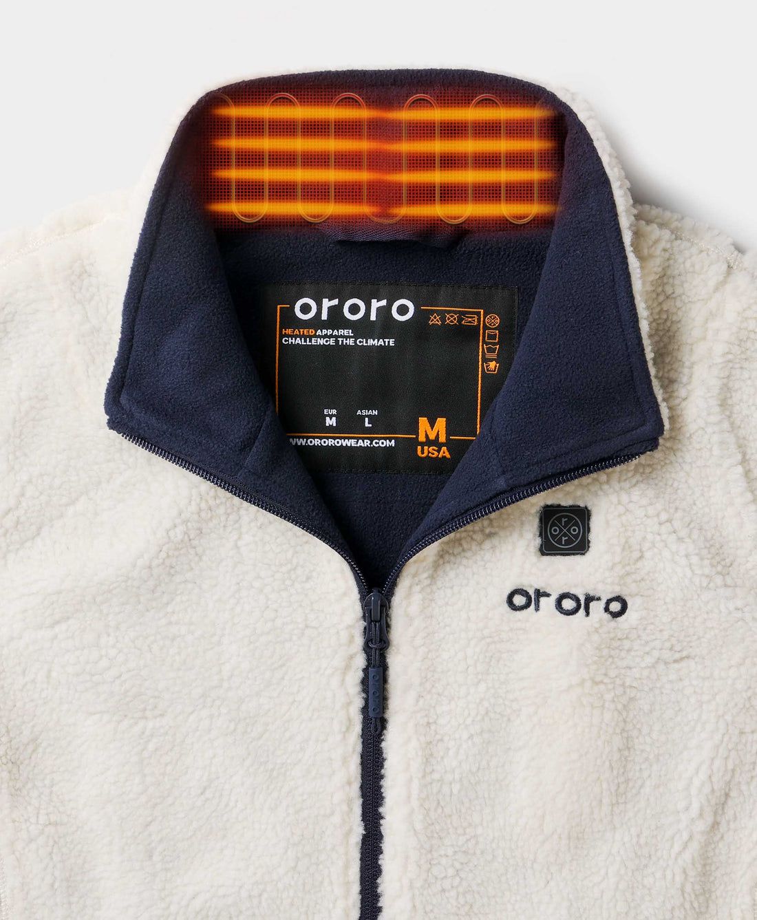 Women Ororo Recycled Fleece Heated Vest Cream | US-780TQDJHE