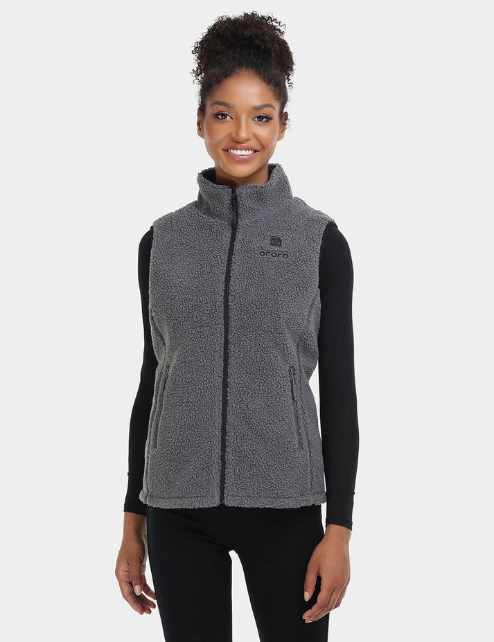 Women Ororo Recycled Fleece Heated Vest Grey | US-215ULDZOW