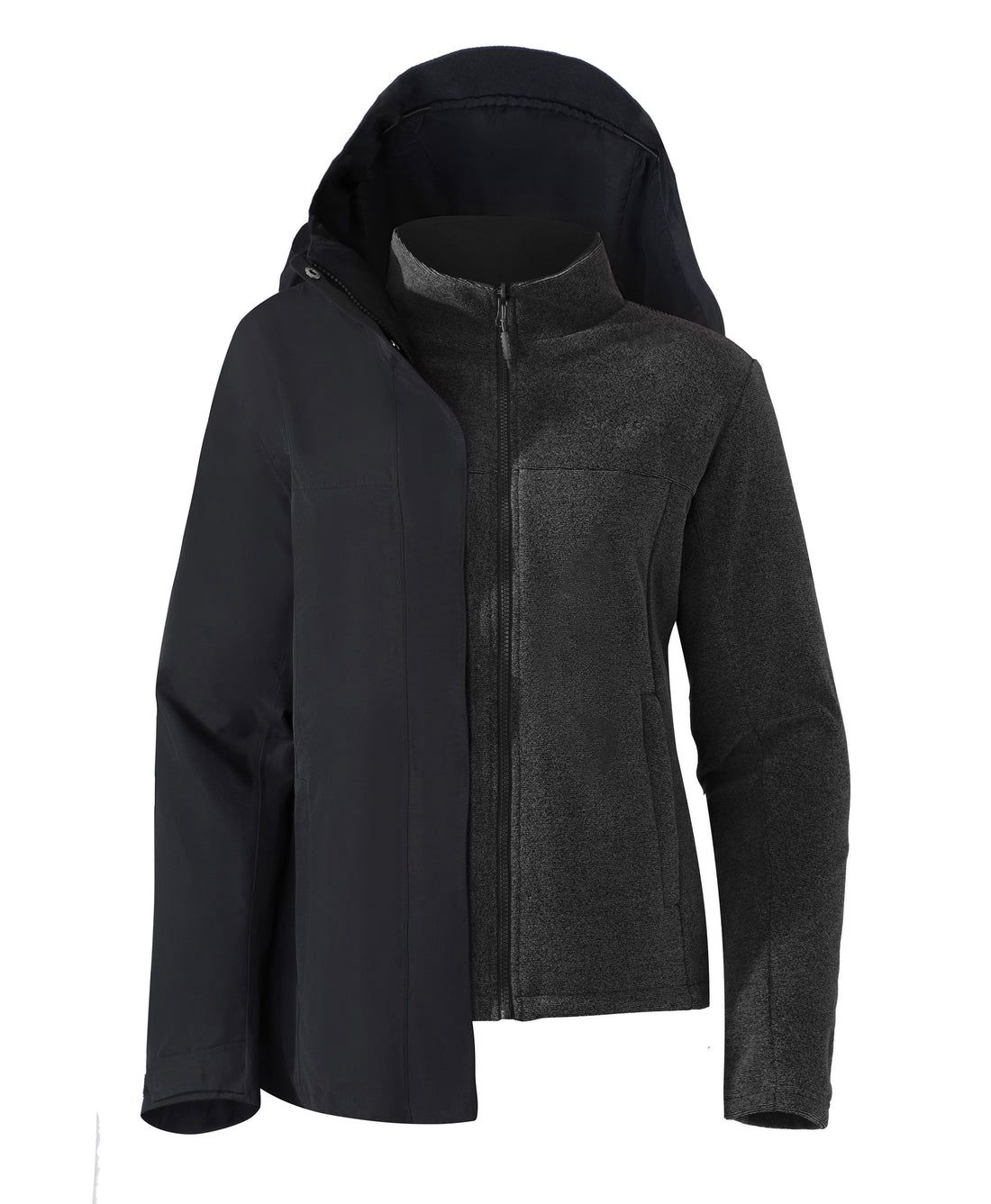 Women Ororo River Ridge 3-in-1 With Fleece Liner Heated Jacket Black | US-649AOWBTQ