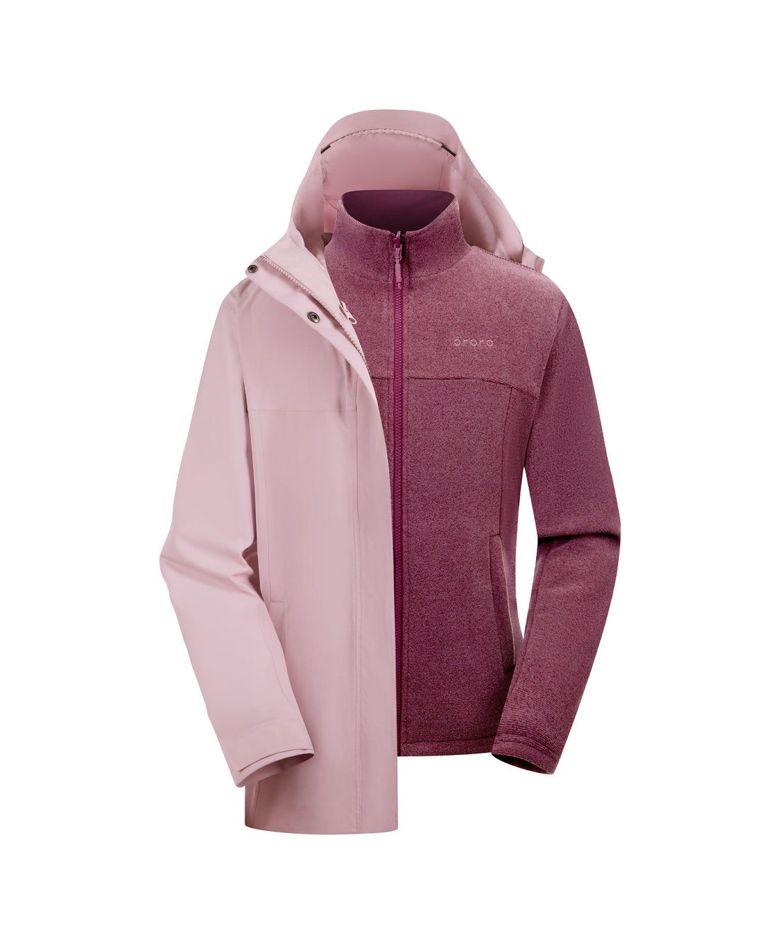 Women Ororo River Ridge 3-in-1 With Fleece Liner Heated Jacket Pink | US-956LDKHNS