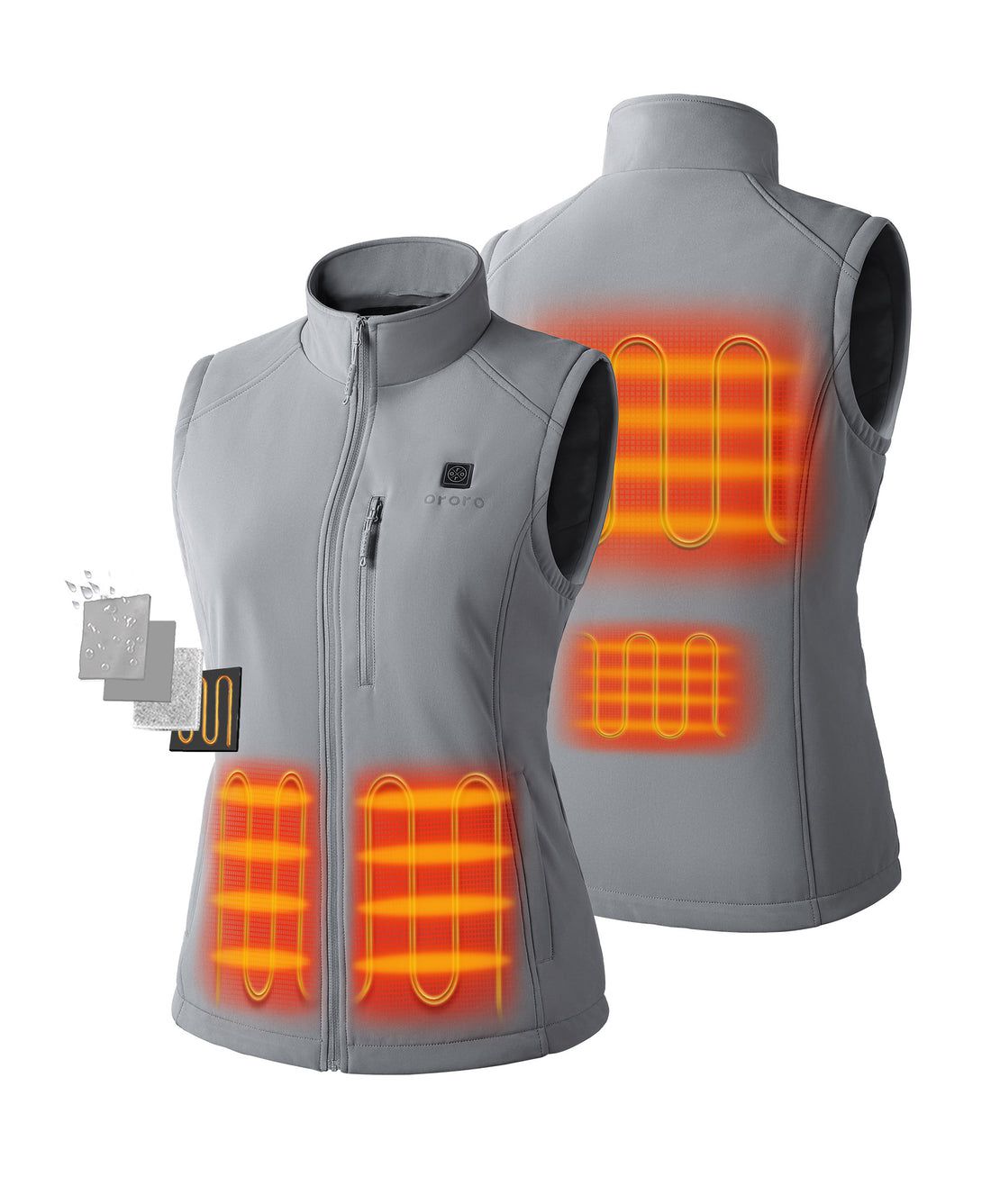 Women Ororo Softshell Heated Vest Grey | US-983YWZIBK