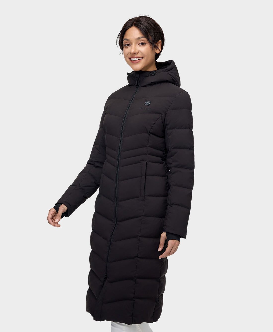 Women Ororo Soho Down Heated Parka Black | US-398QNMRKV