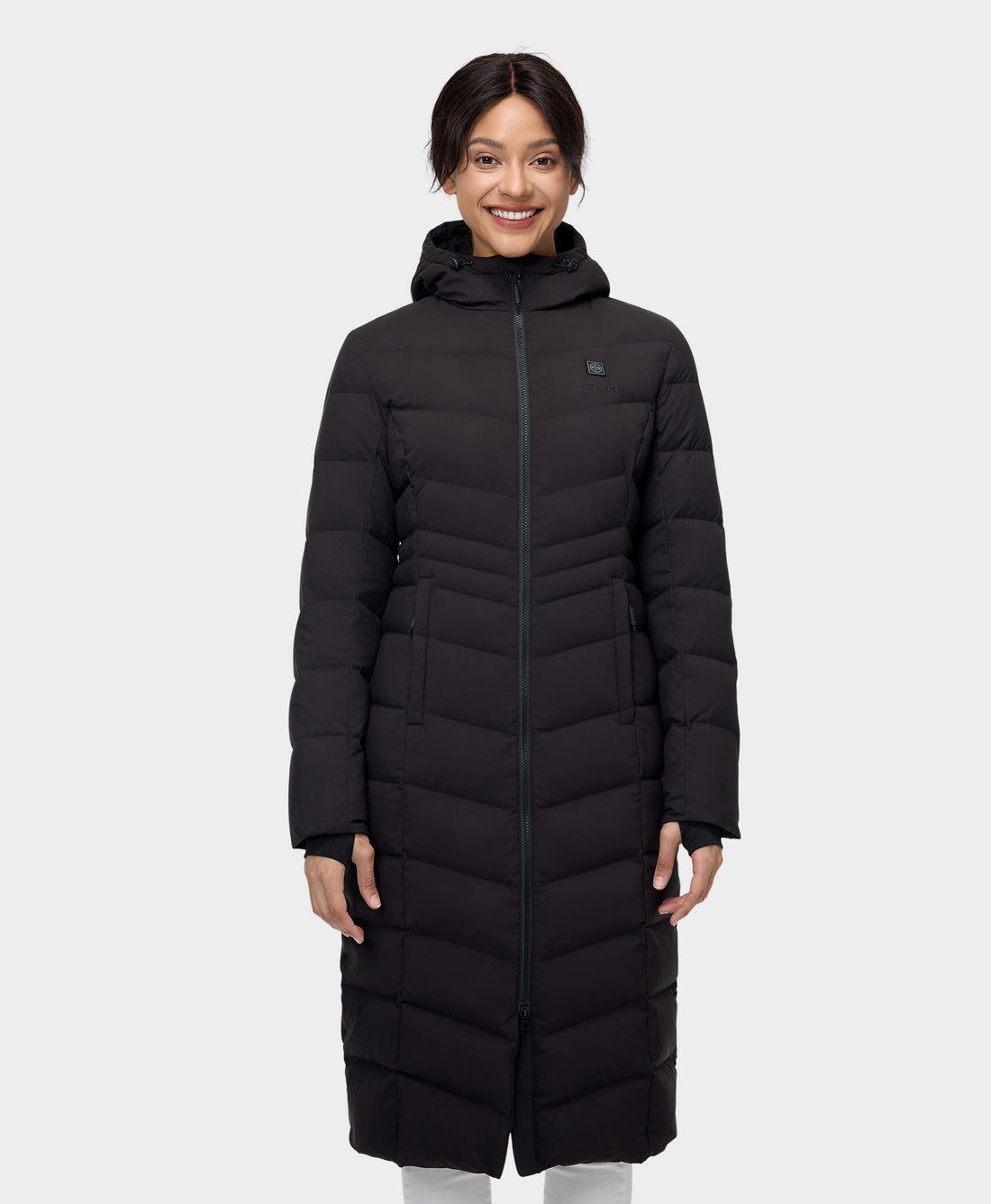 Women Ororo Soho Down Heated Parka Black | US-398QNMRKV