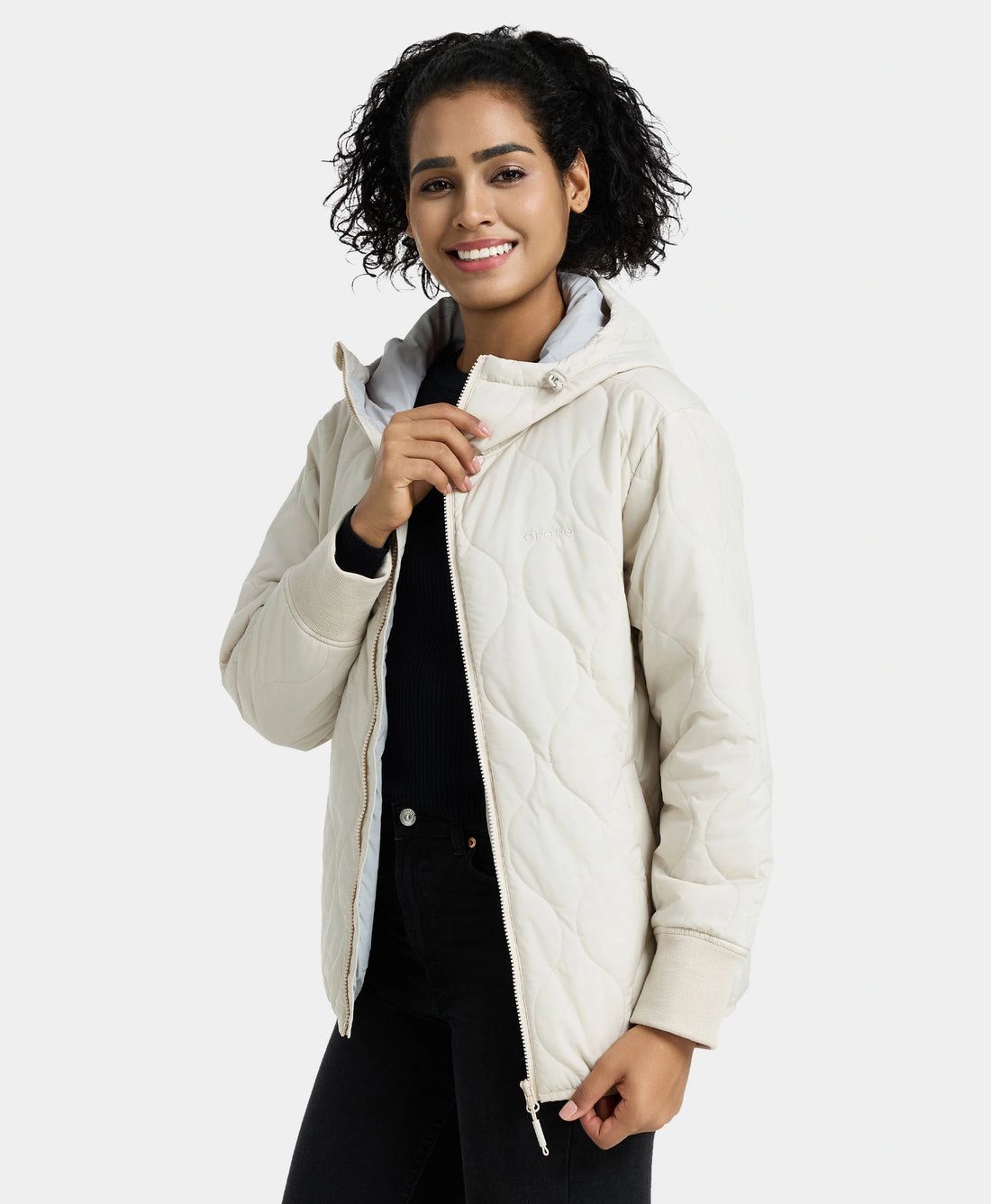 Women Ororo Stargazer Quilted Heated Jacket Cream | US-086ZSNQJB