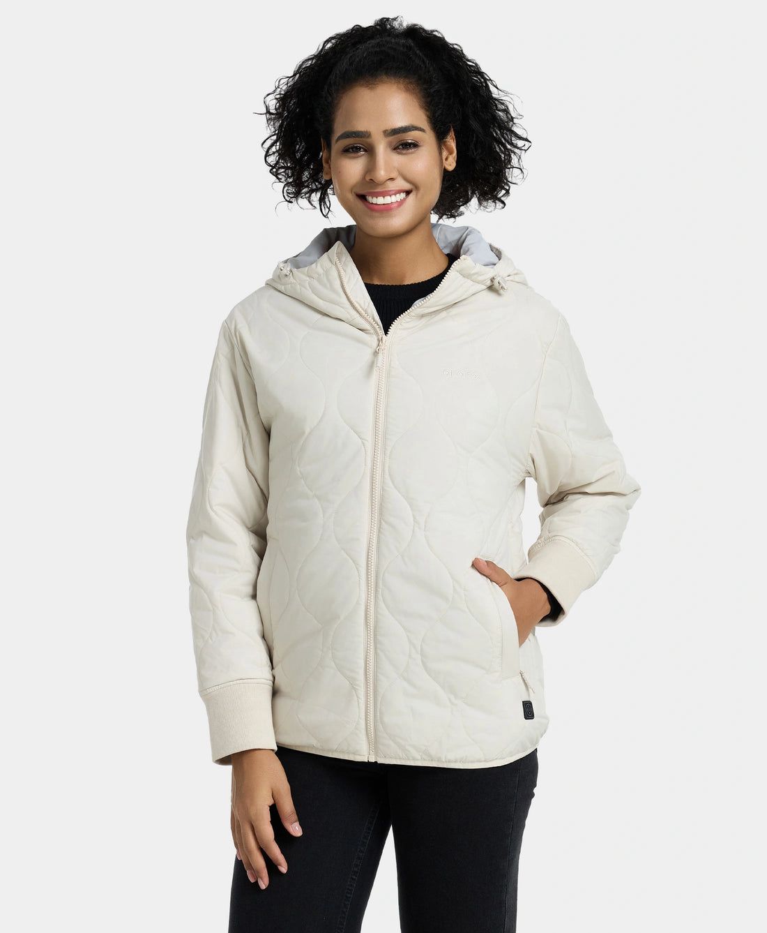 Women Ororo Stargazer Quilted Heated Jacket Cream | US-086ZSNQJB