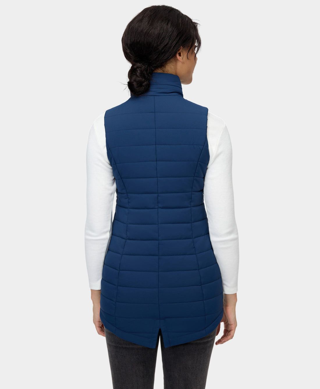 Women Ororo Tribeca Long Puffer Heated Vest Navy | US-257OJUFZM