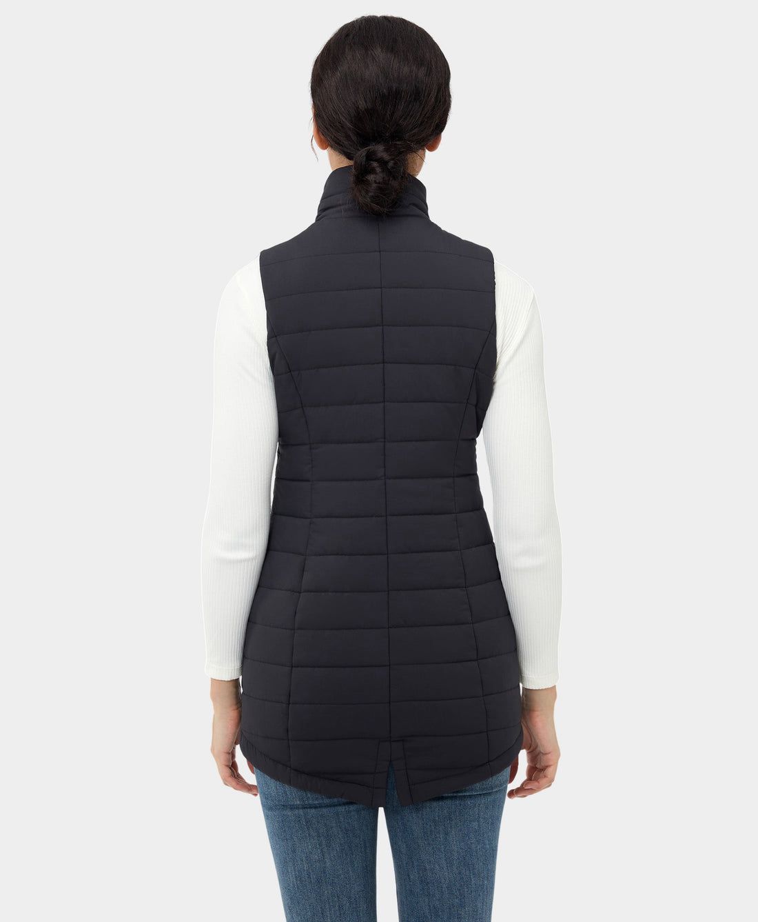 Women Ororo Tribeca Long Puffer Heated Vest Black | US-247IGQODJ