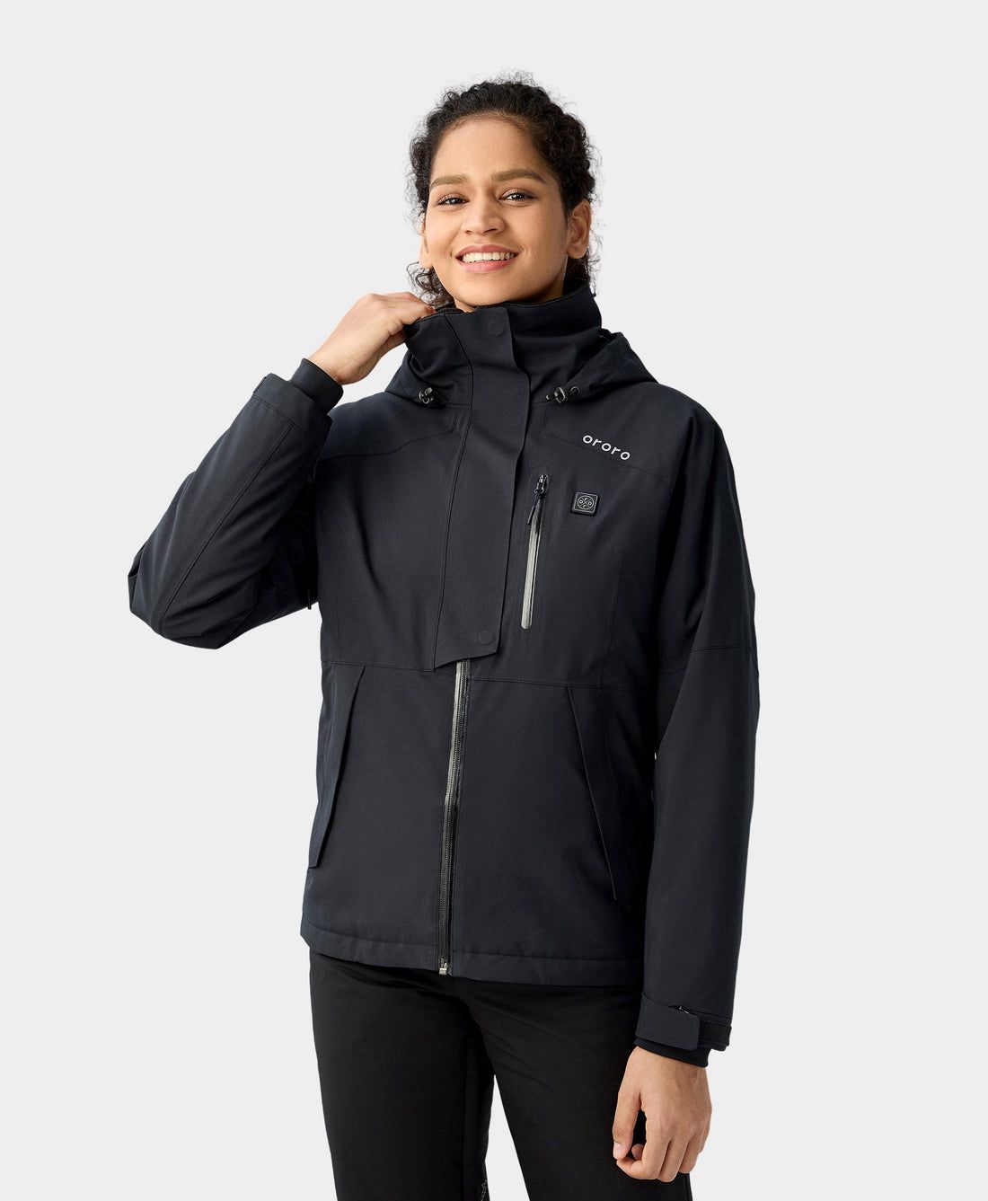 Women Ororo Waterproof Ski Heated Jacket Black | US-901YQXAKU