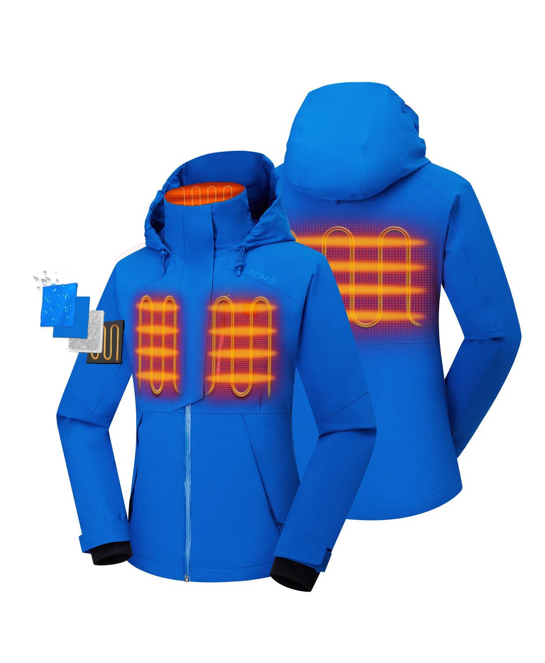 Women Ororo Waterproof Ski Heated Jacket Blue | US-731KGJISF